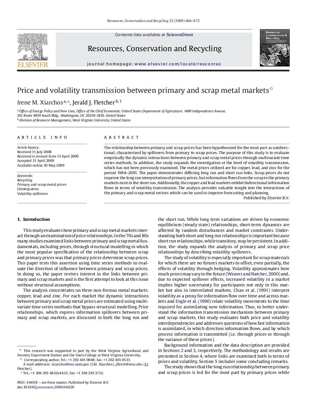 Price and volatility transmission between primary and scrap metal markets 