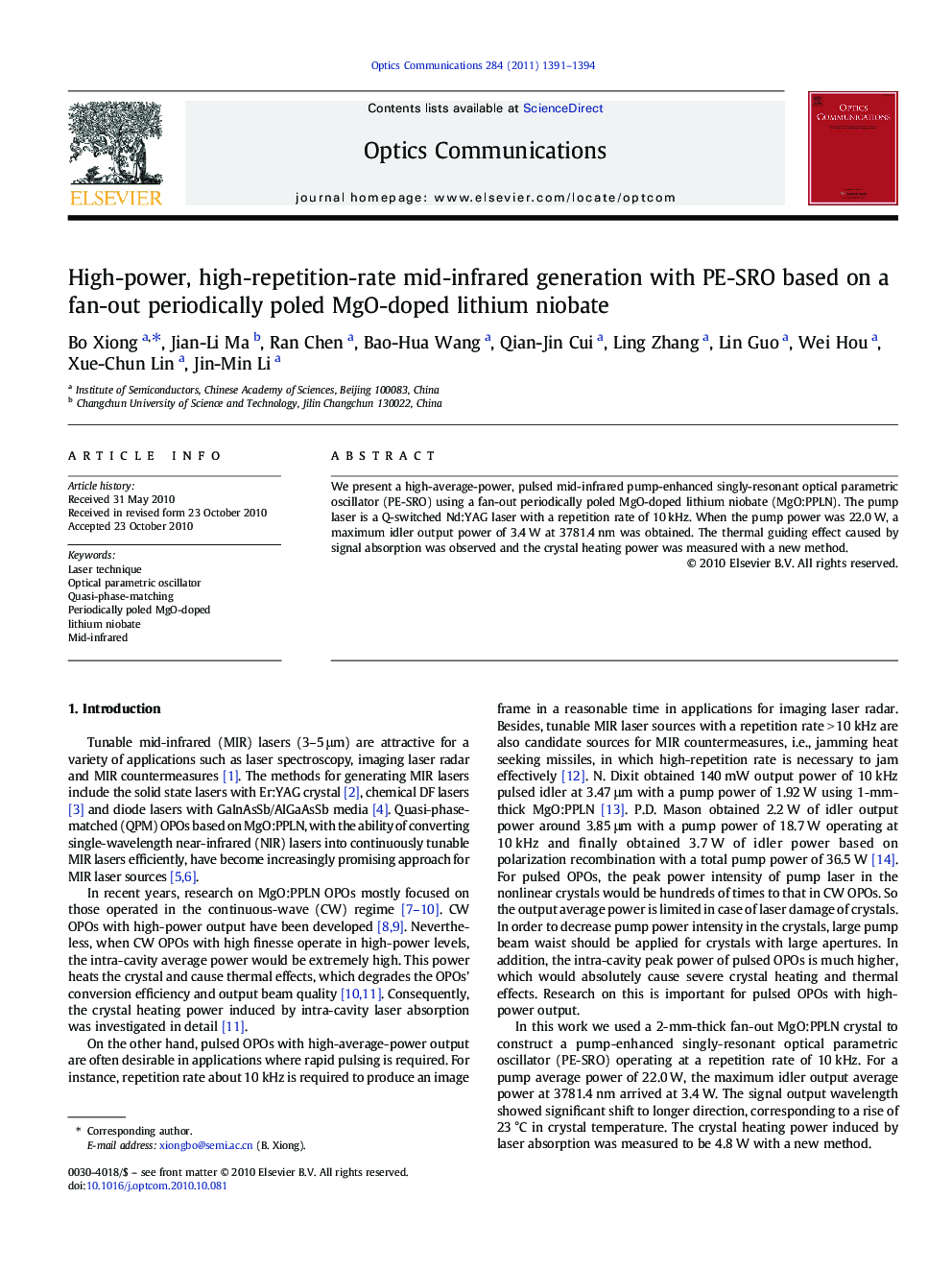 High-power, high-repetition-rate mid-infrared generation with PE-SRO based on a fan-out periodically poled MgO-doped lithium niobate