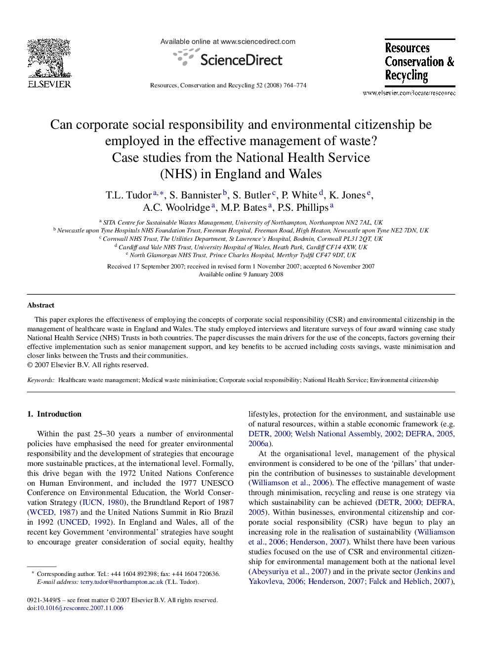 Can corporate social responsibility and environmental citizenship be employed in the effective management of waste?