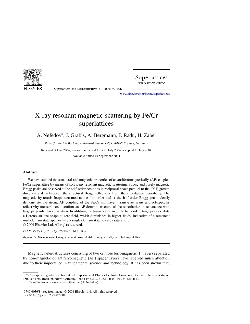 X-ray resonant magnetic scattering by Fe/Cr superlattices