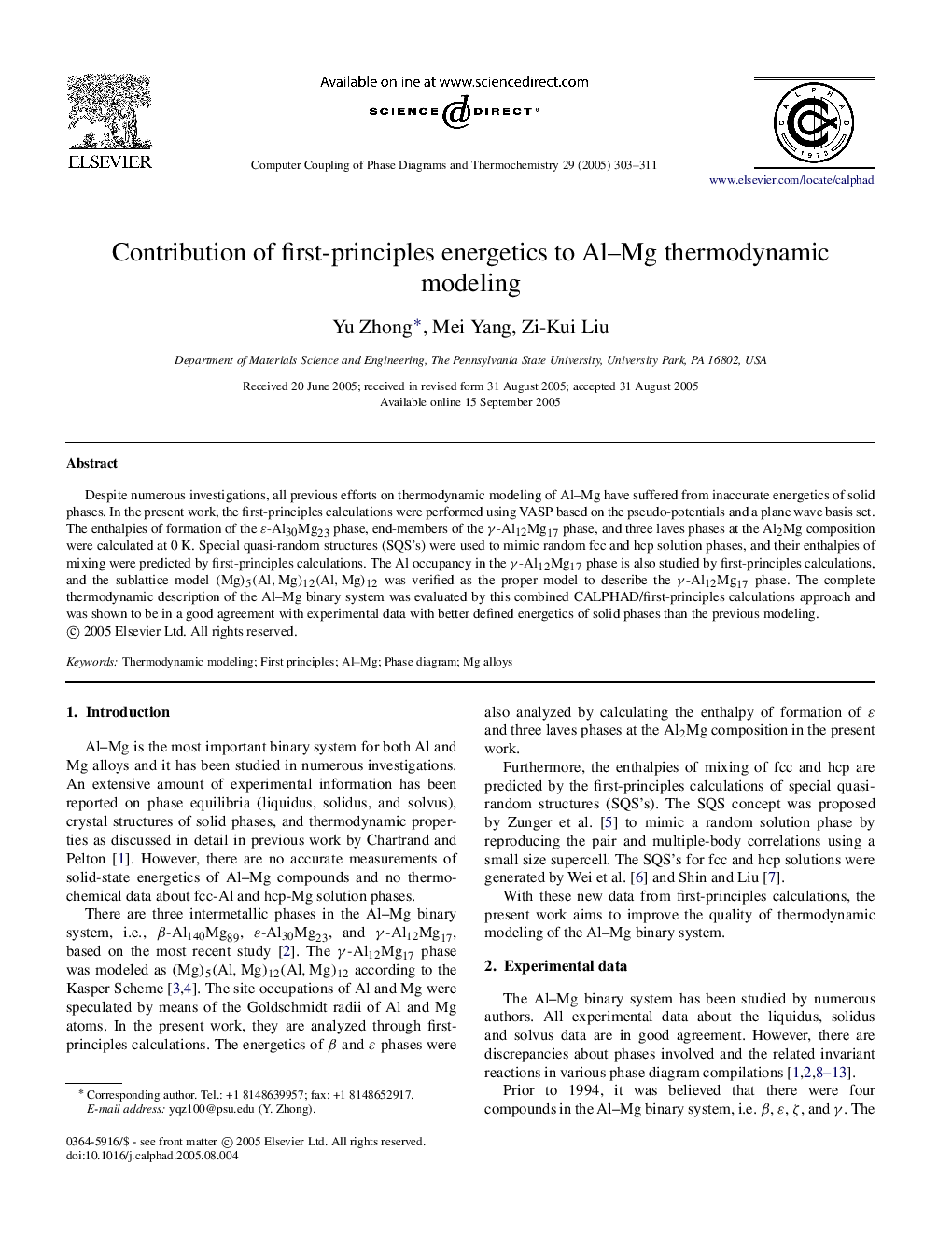 Contribution of first-principles energetics to Al-Mg thermodynamic modeling