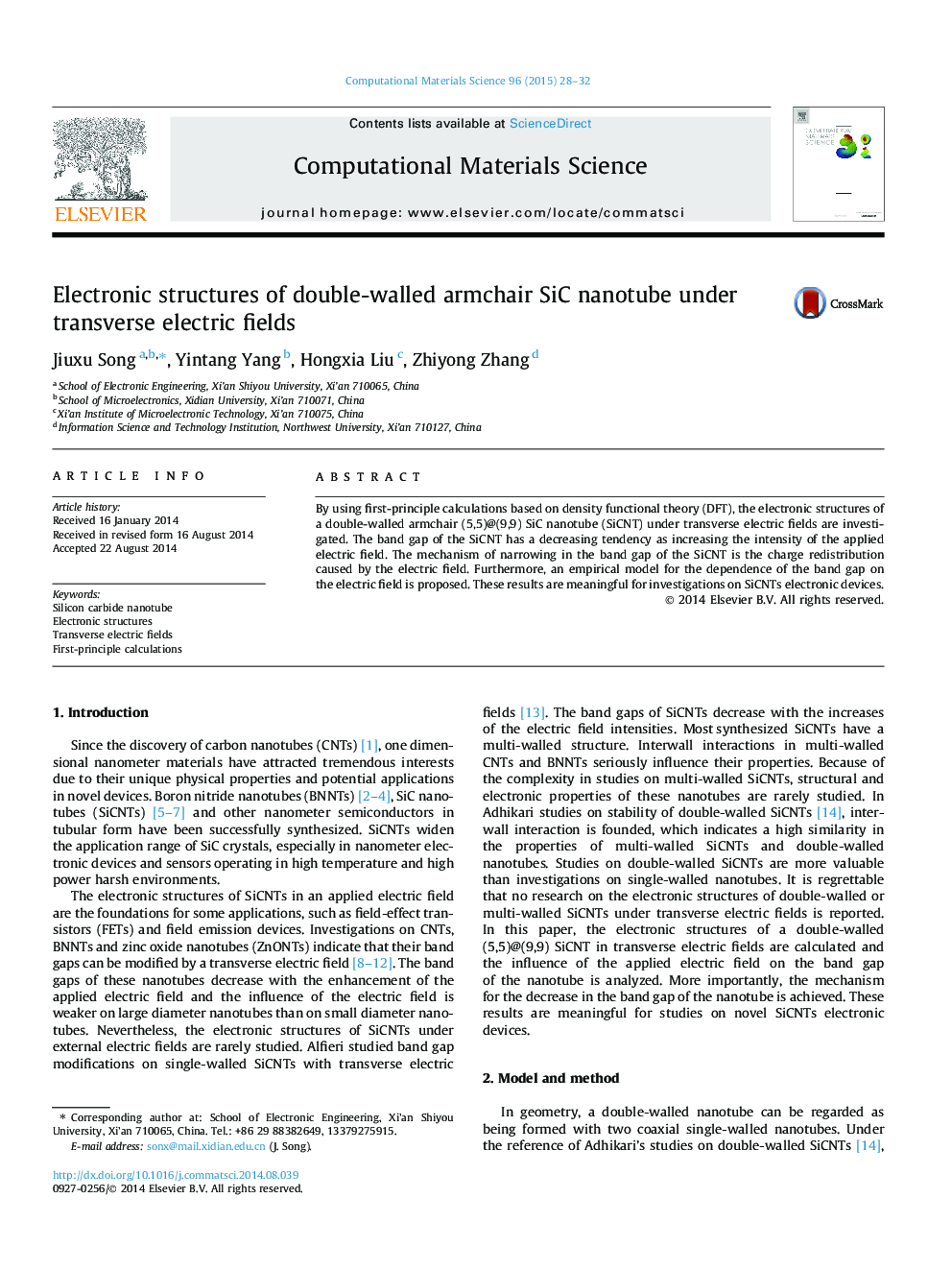 Electronic structures of double-walled armchair SiC nanotube under transverse electric fields