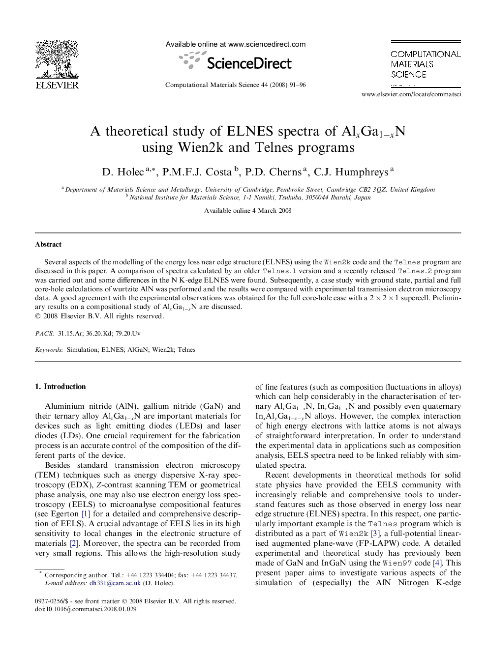 A theoretical study of ELNES spectra of AlxGa1-xN using Wien2k and Telnes programs