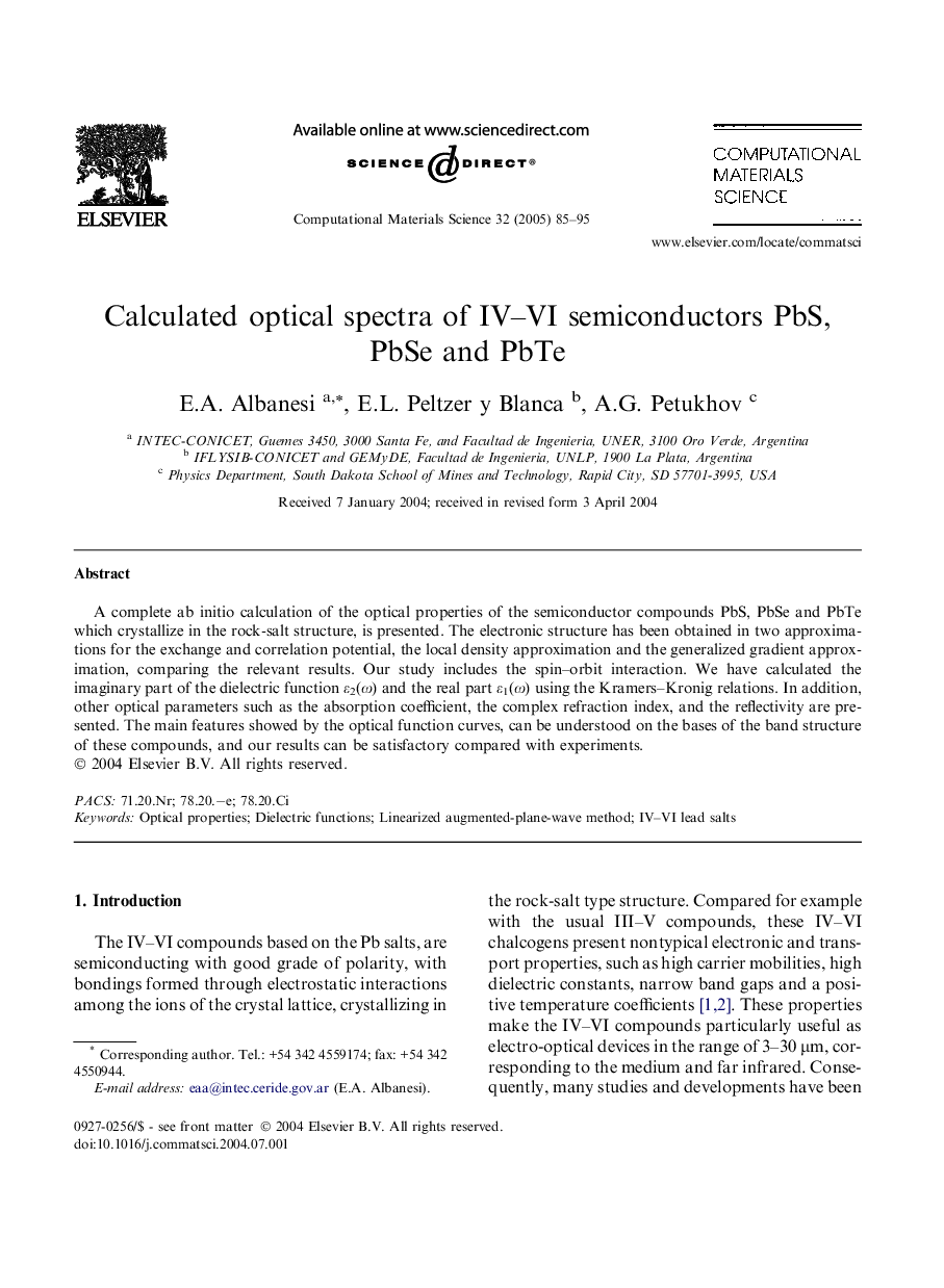 Calculated optical spectra of IV-VI semiconductors PbS, PbSe and PbTe