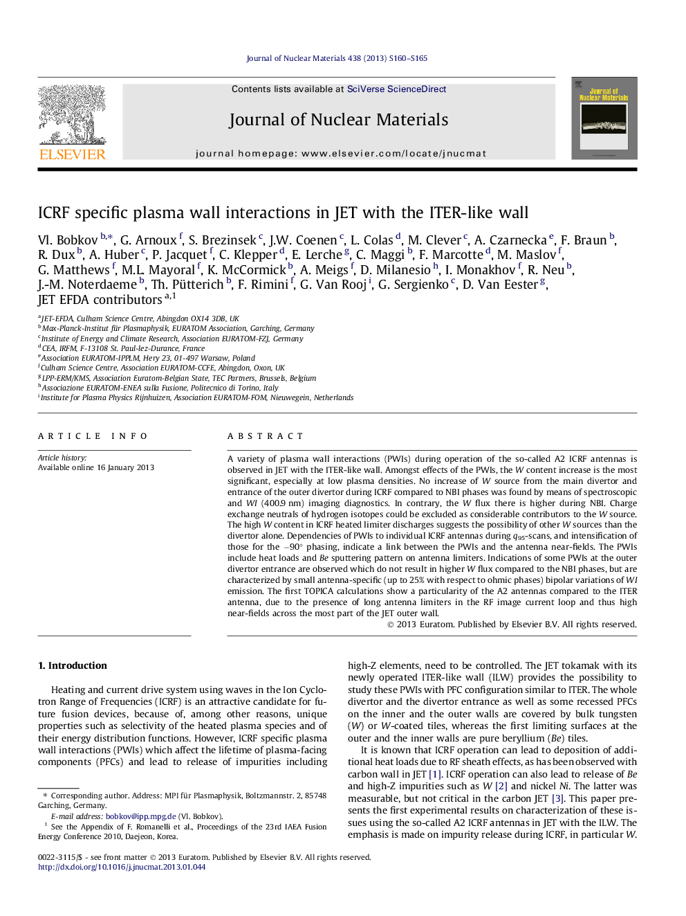 ICRF specific plasma wall interactions in JET with the ITER-like wall