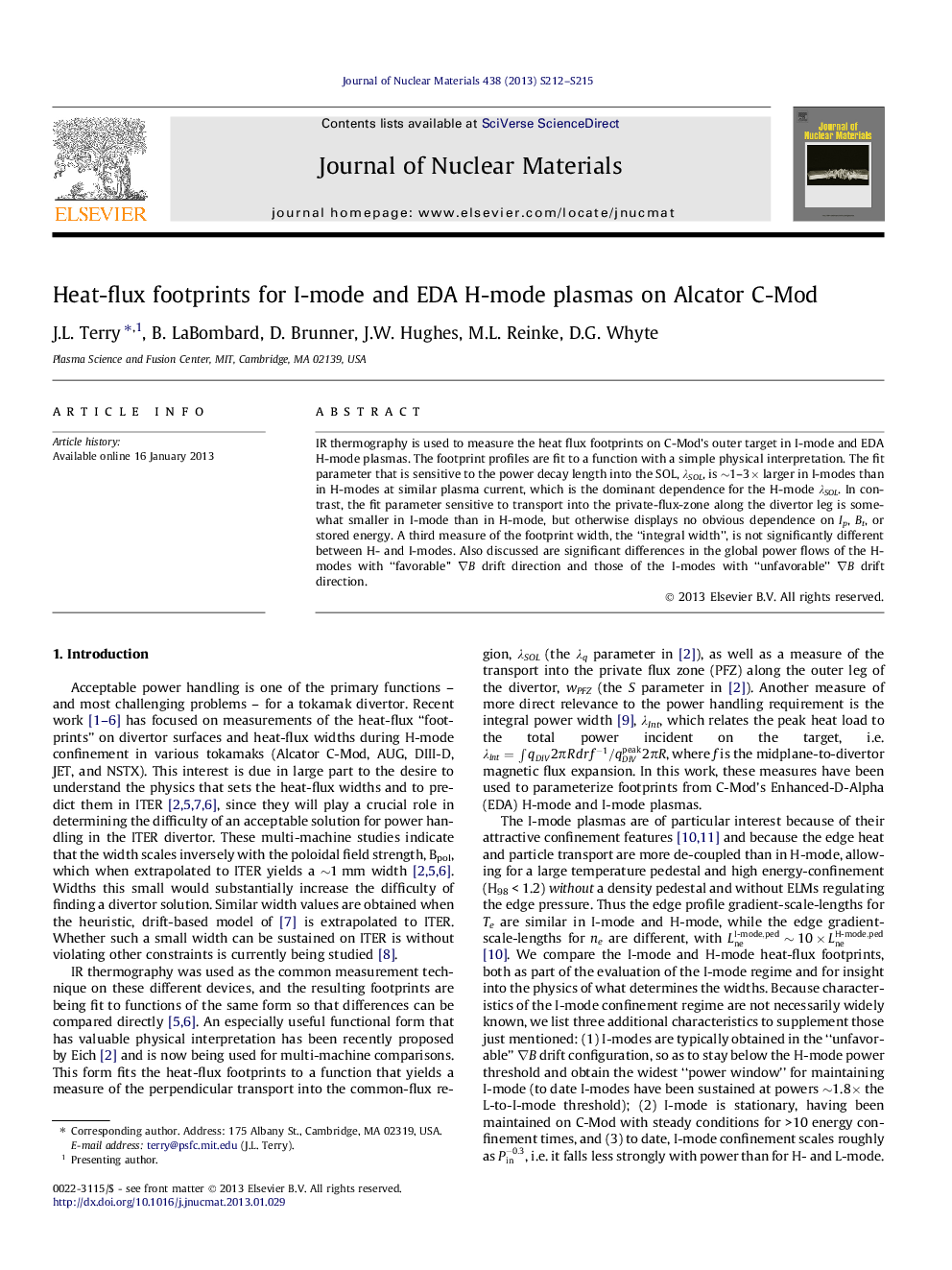 Heat-flux footprints for I-mode and EDA H-mode plasmas on Alcator C-Mod