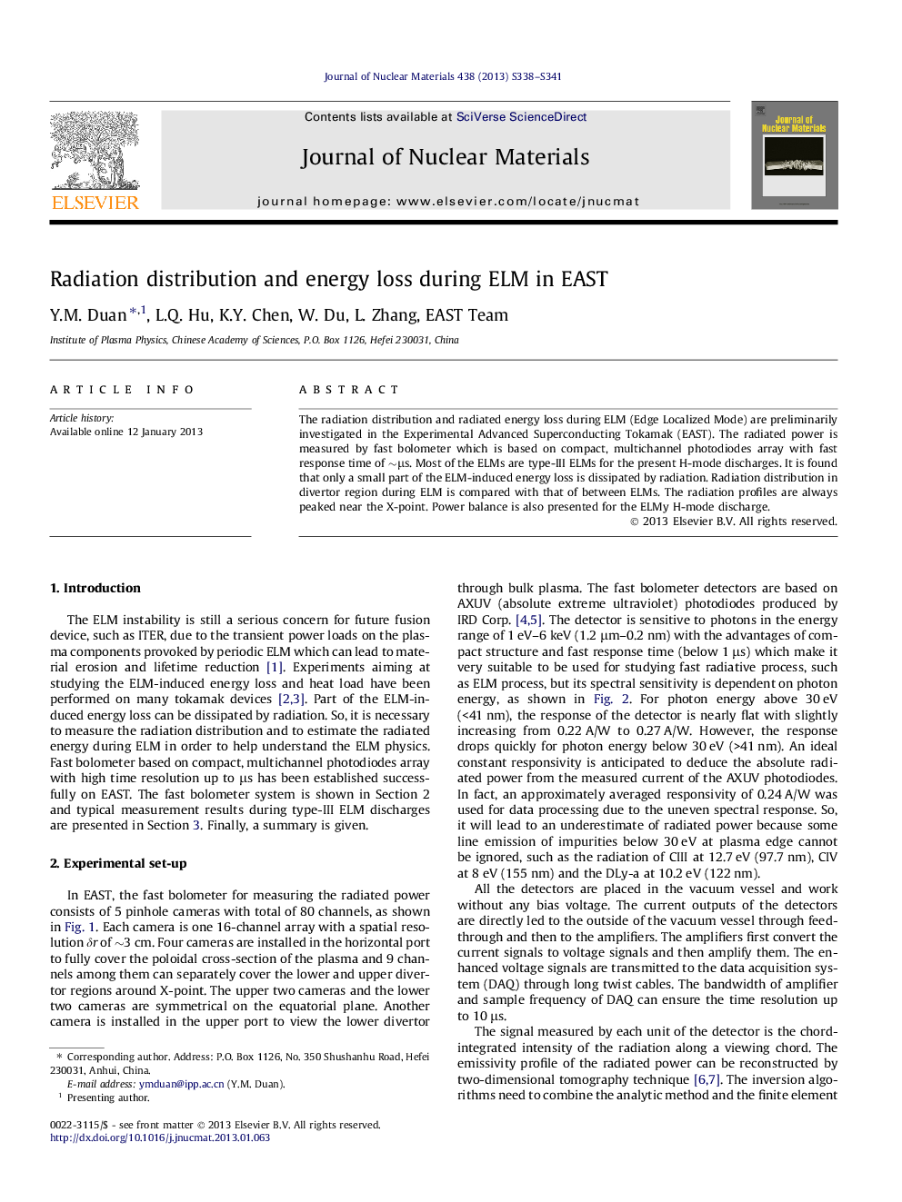 Radiation distribution and energy loss during ELM in EAST