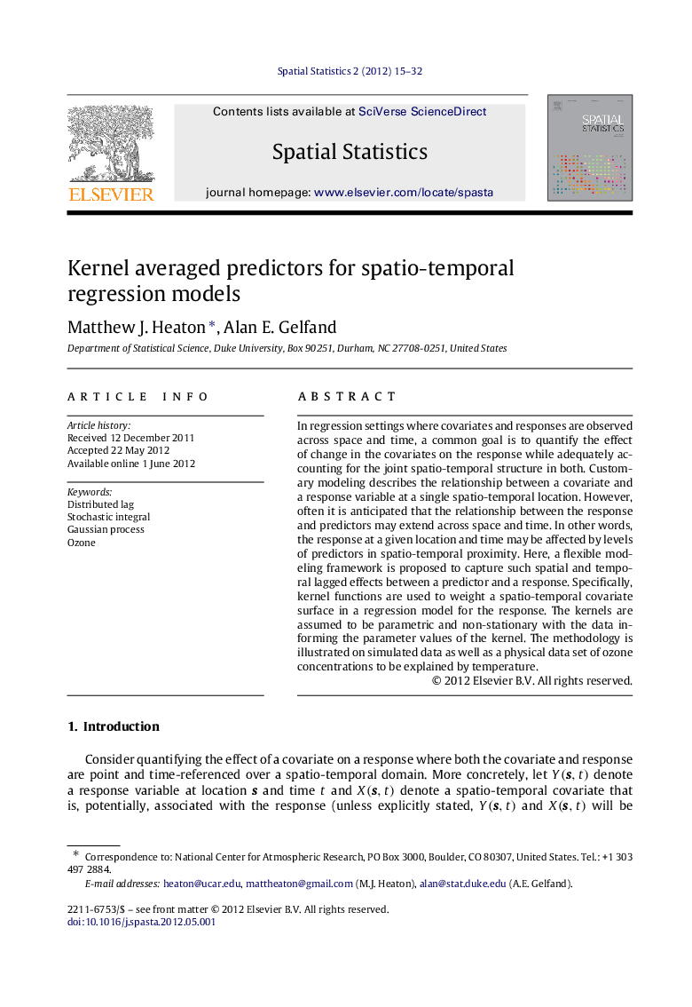 Kernel averaged predictors for spatio-temporal regression models