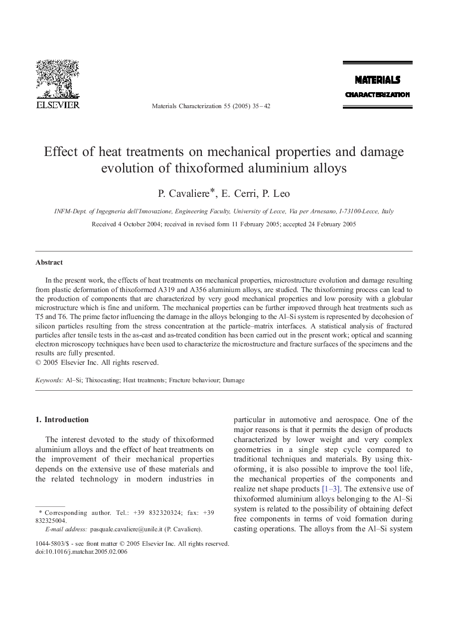 Effect of heat treatments on mechanical properties and damage evolution of thixoformed aluminium alloys