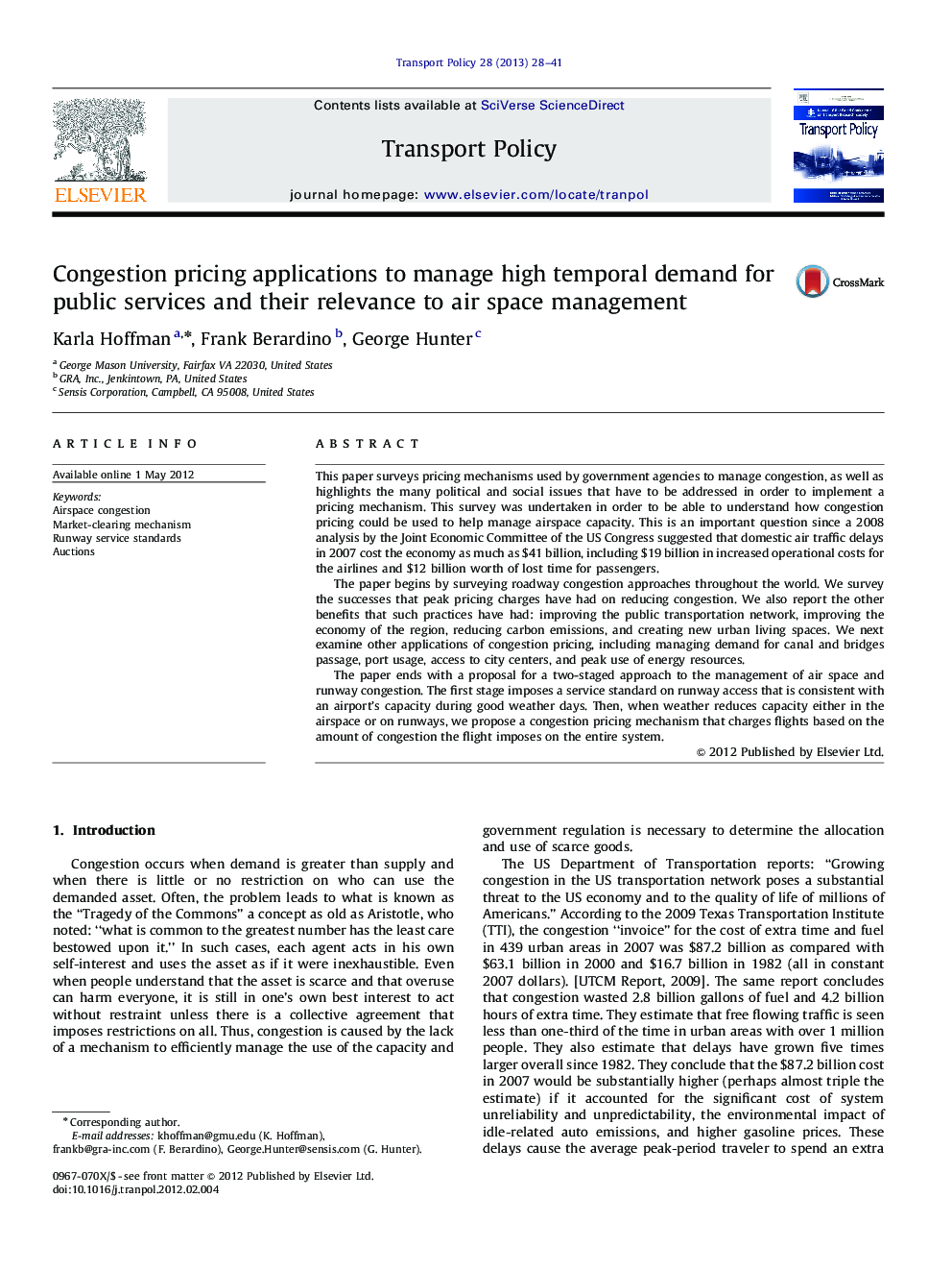 Congestion pricing applications to manage high temporal demand for public services and their relevance to air space management