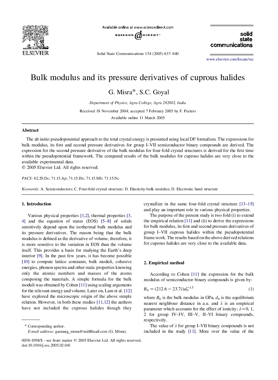 Bulk modulus and its pressure derivatives of cuprous halides