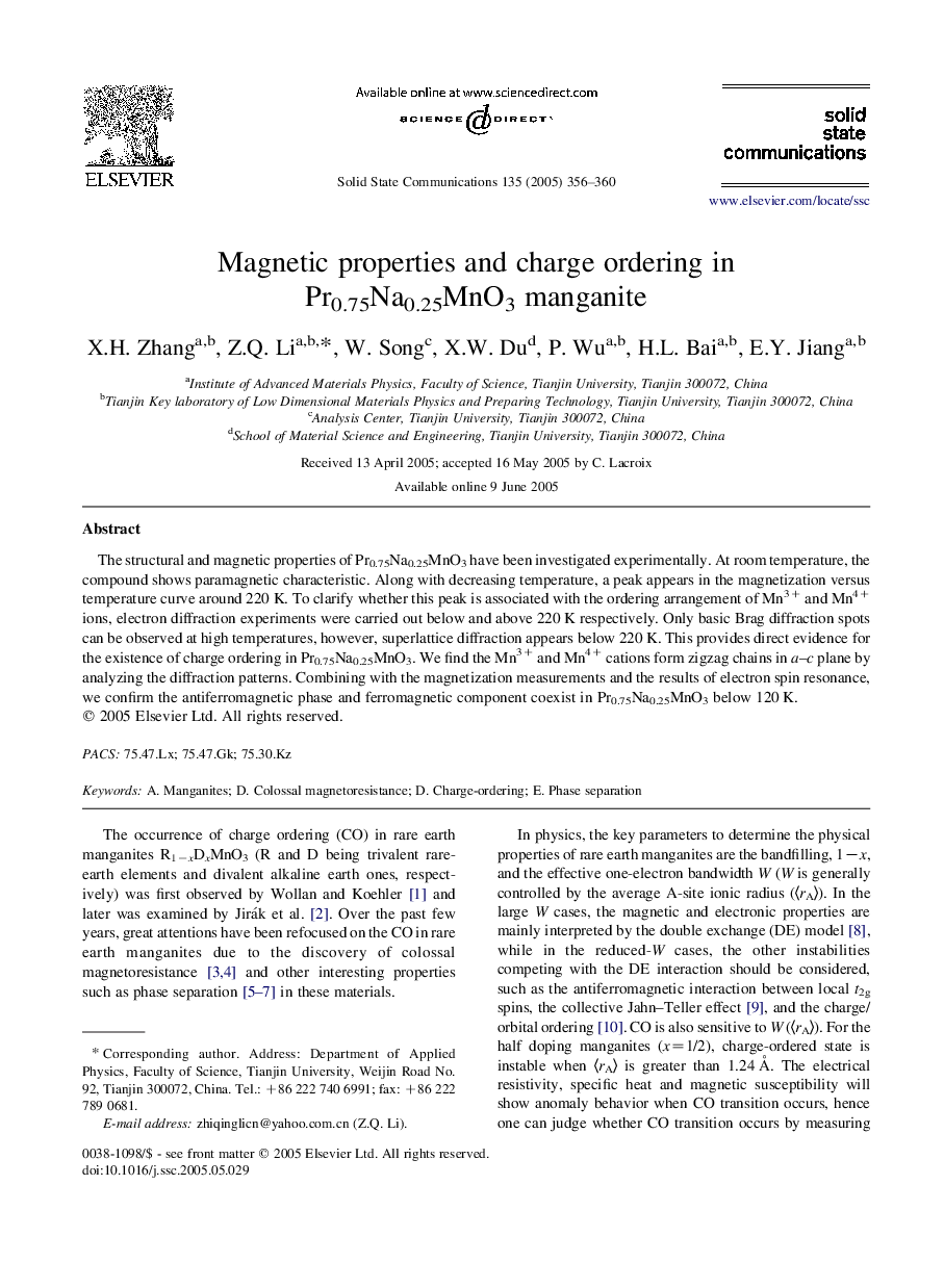 Magnetic properties and charge ordering in Pr0.75Na0.25MnO3 manganite