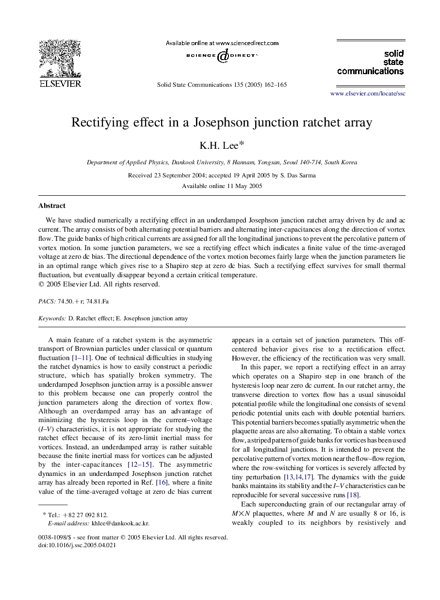 Rectifying effect in a Josephson junction ratchet array