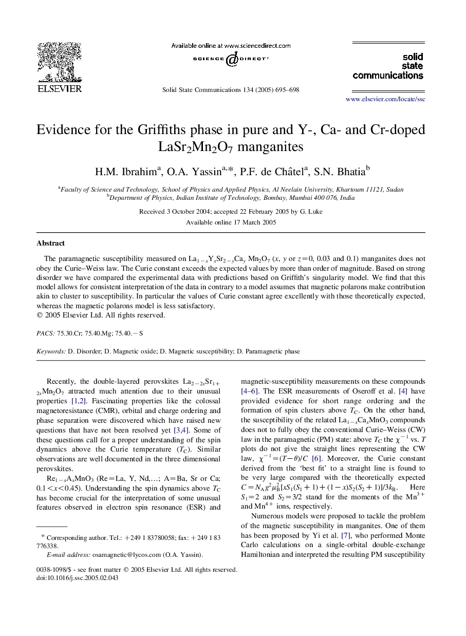 Evidence for the Griffiths phase in pure and Y-, Ca- and Cr-doped LaSr2Mn2O7 manganites