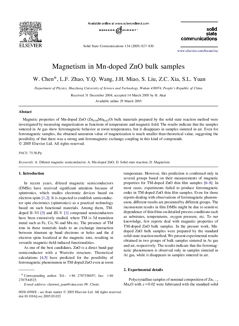 Magnetism in Mn-doped ZnO bulk samples