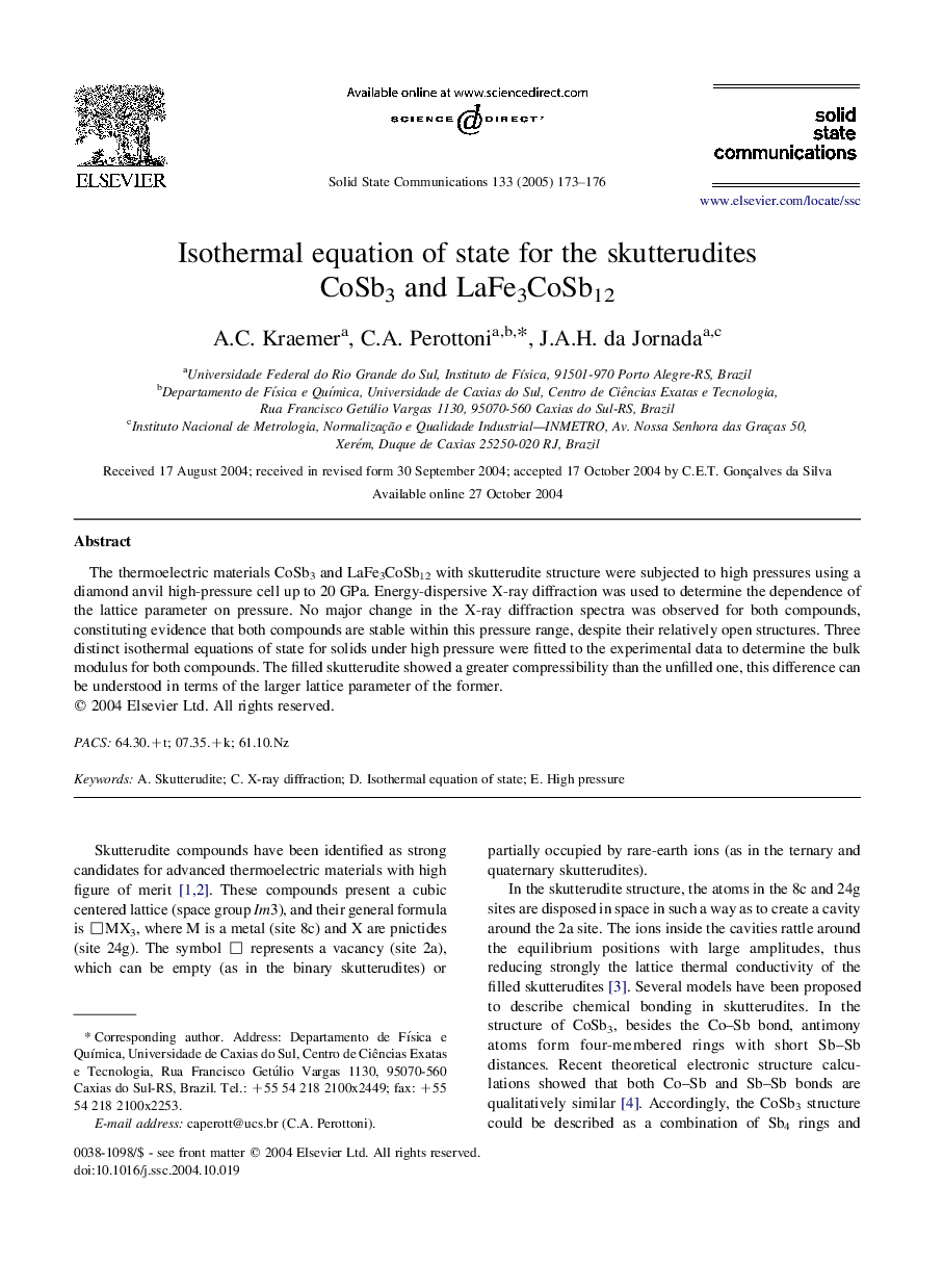 Isothermal equation of state for the skutterudites CoSb3 and LaFe3CoSb12