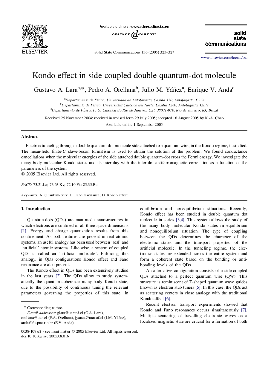 Kondo effect in side coupled double quantum-dot molecule