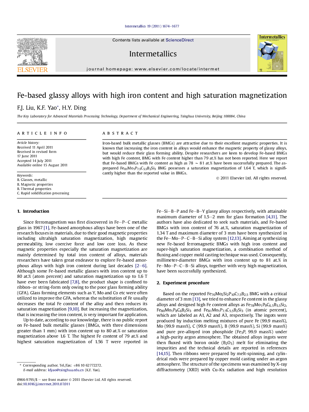 Fe-based glassy alloys with high iron content and high saturation magnetization