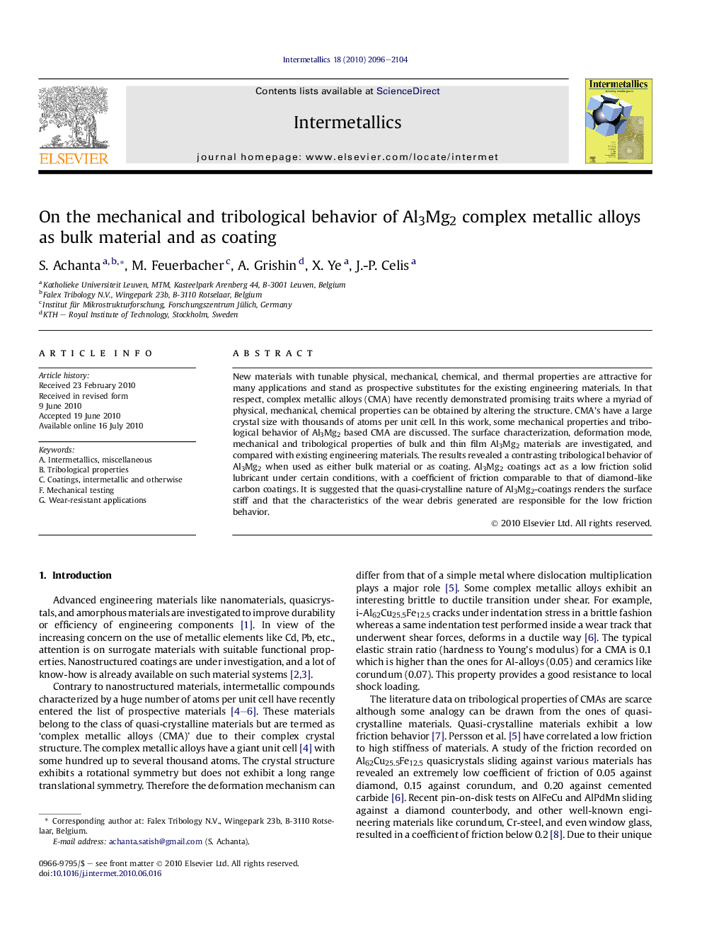 On the mechanical and tribological behavior of Al3Mg2 complex metallic alloys as bulk material and as coating