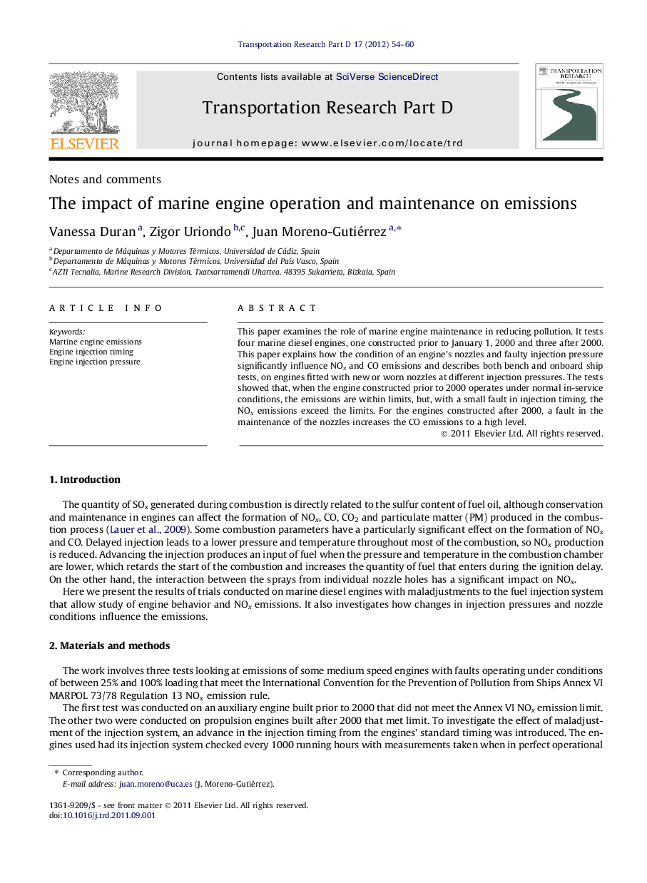 The impact of marine engine operation and maintenance on emissions