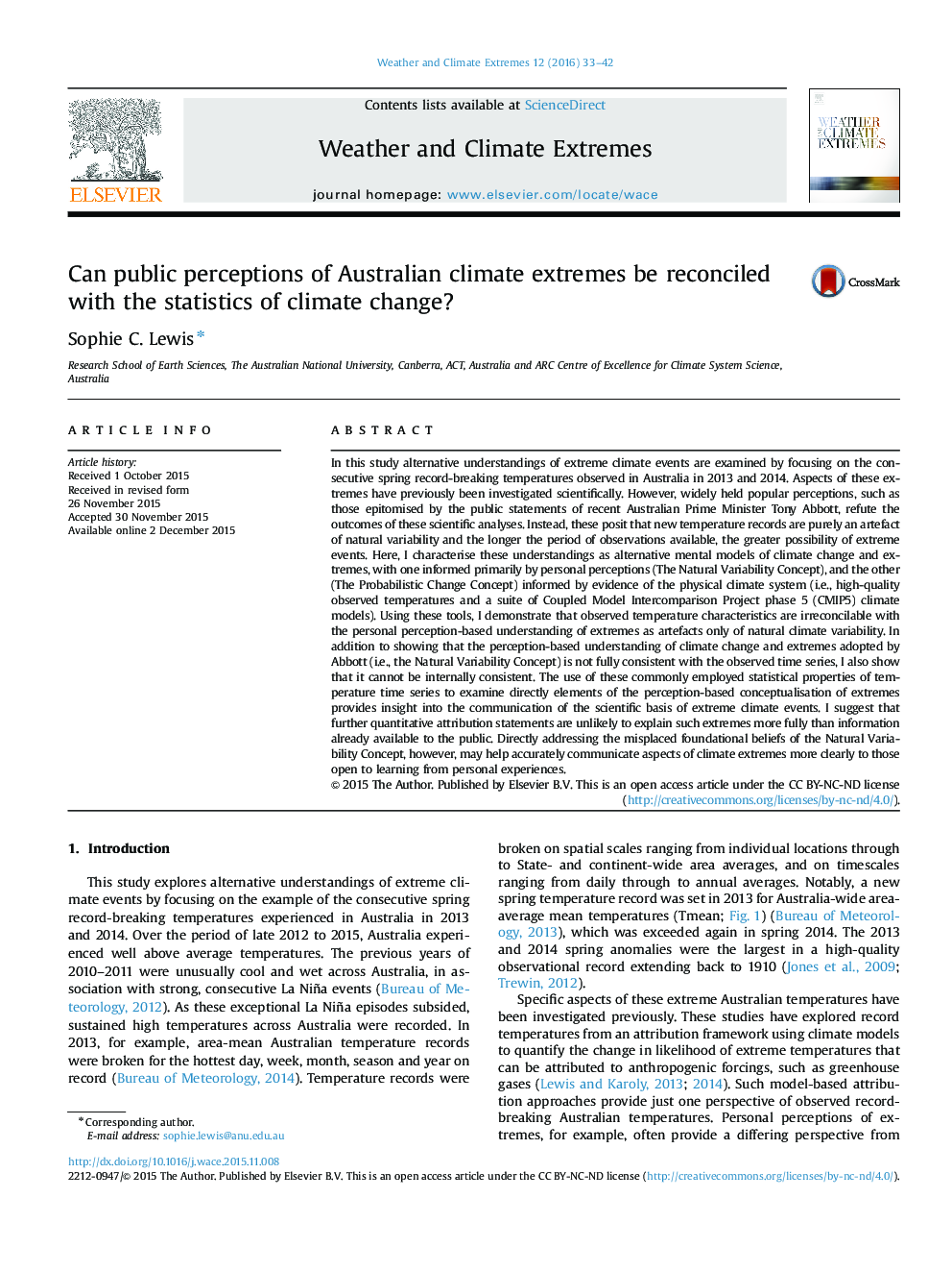 Can public perceptions of Australian climate extremes be reconciled with the statistics of climate change?