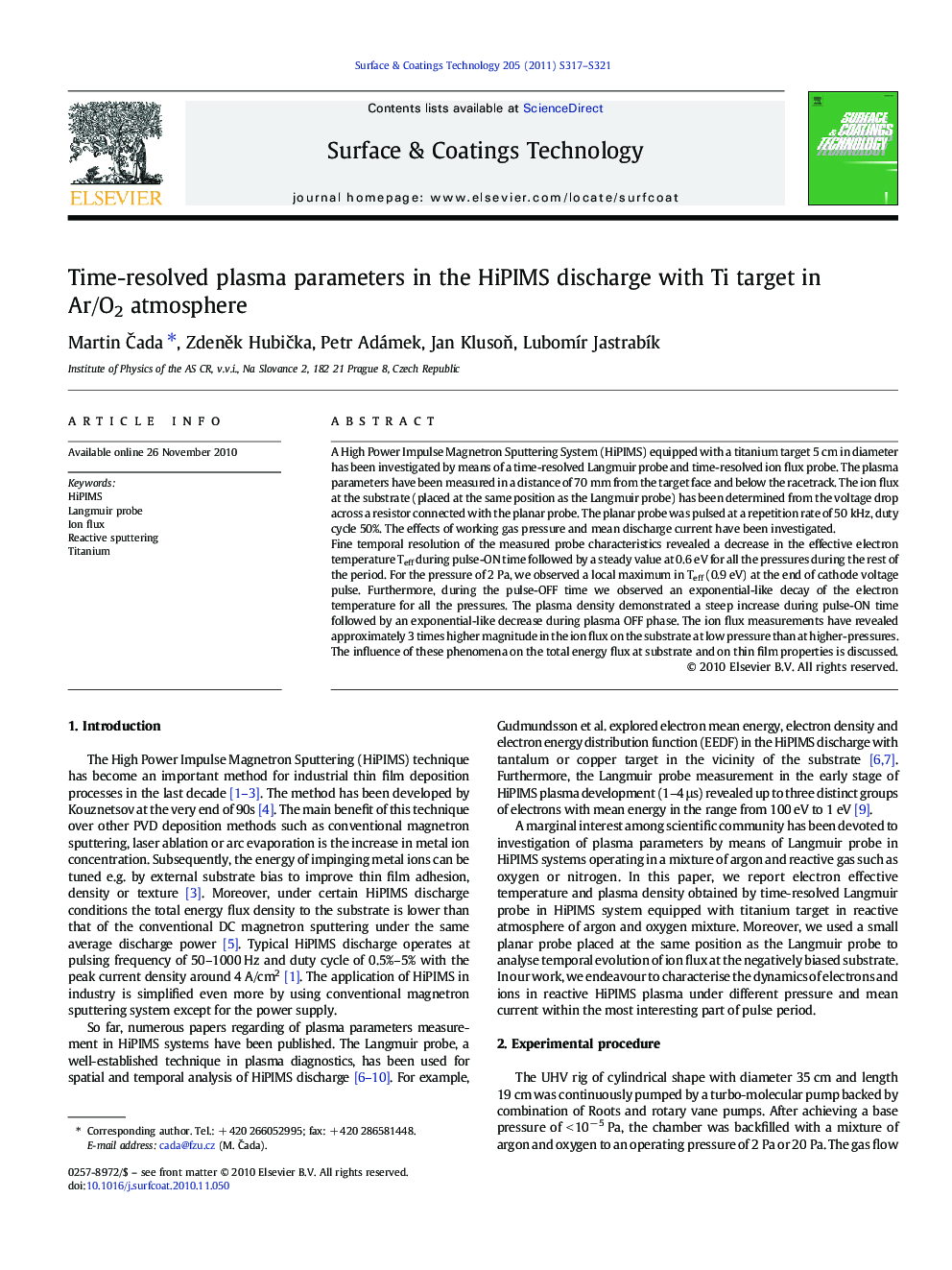 Time-resolved plasma parameters in the HiPIMS discharge with Ti target in Ar/O2 atmosphere