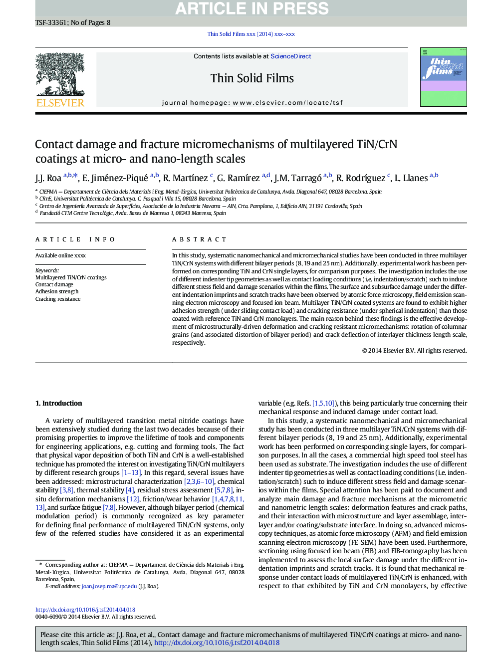 Contact damage and fracture micromechanisms of multilayered TiN/CrN coatings at micro- and nano-length scales