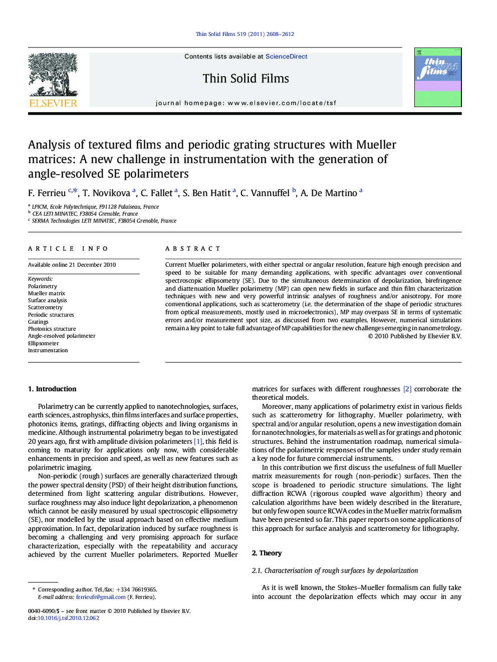 Analysis of textured films and periodic grating structures with Mueller matrices: A new challenge in instrumentation with the generation of angle-resolved SE polarimeters