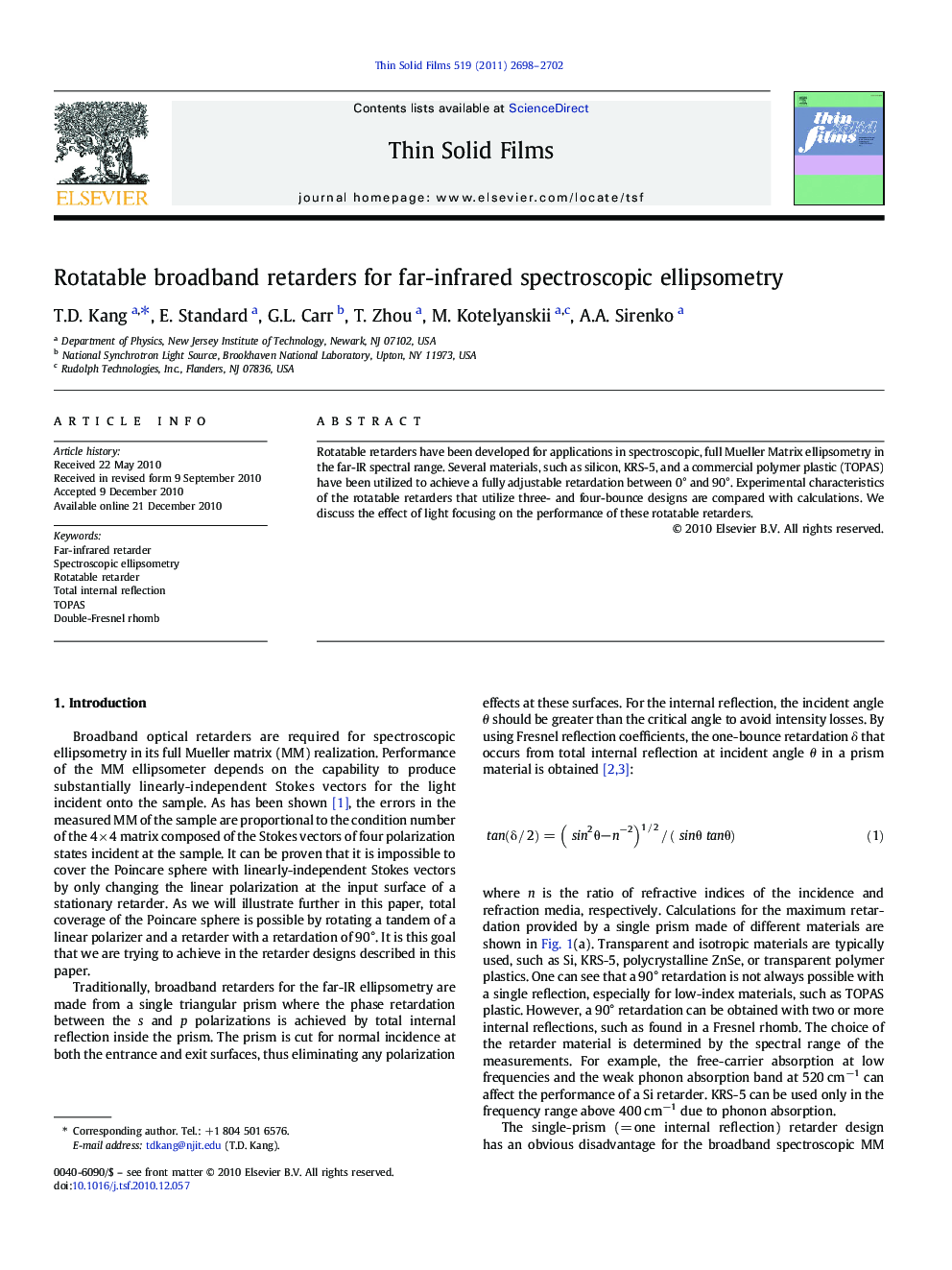 Rotatable broadband retarders for far-infrared spectroscopic ellipsometry