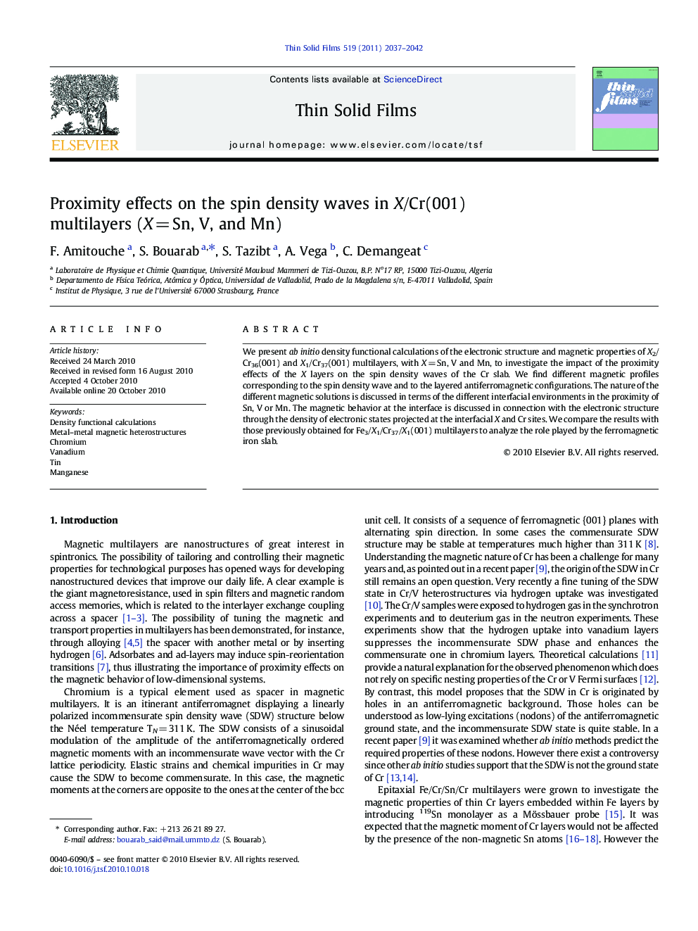 Proximity effects on the spin density waves in X/Cr(001) multilayers (XÂ =Â Sn, V, and Mn)