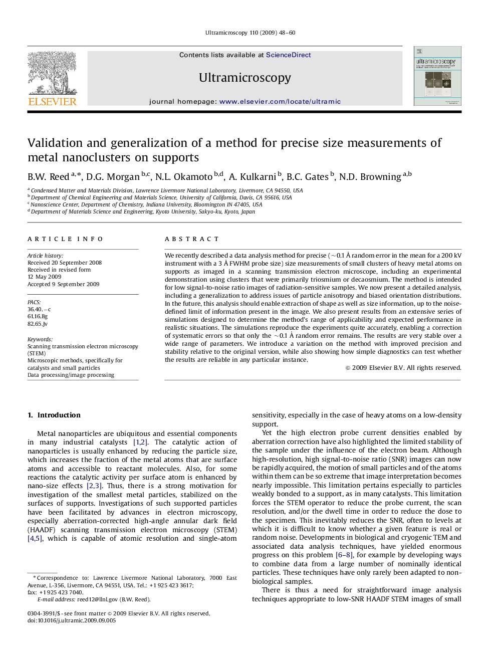 Validation and generalization of a method for precise size measurements of metal nanoclusters on supports