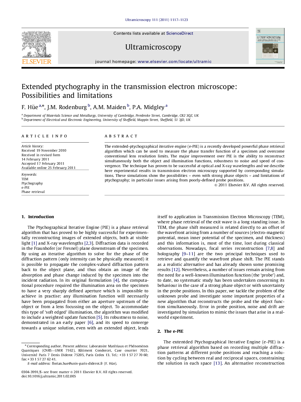 Extended ptychography in the transmission electron microscope: Possibilities and limitations