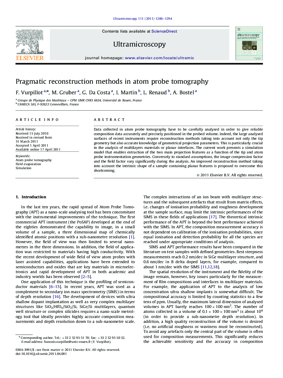 Pragmatic reconstruction methods in atom probe tomography