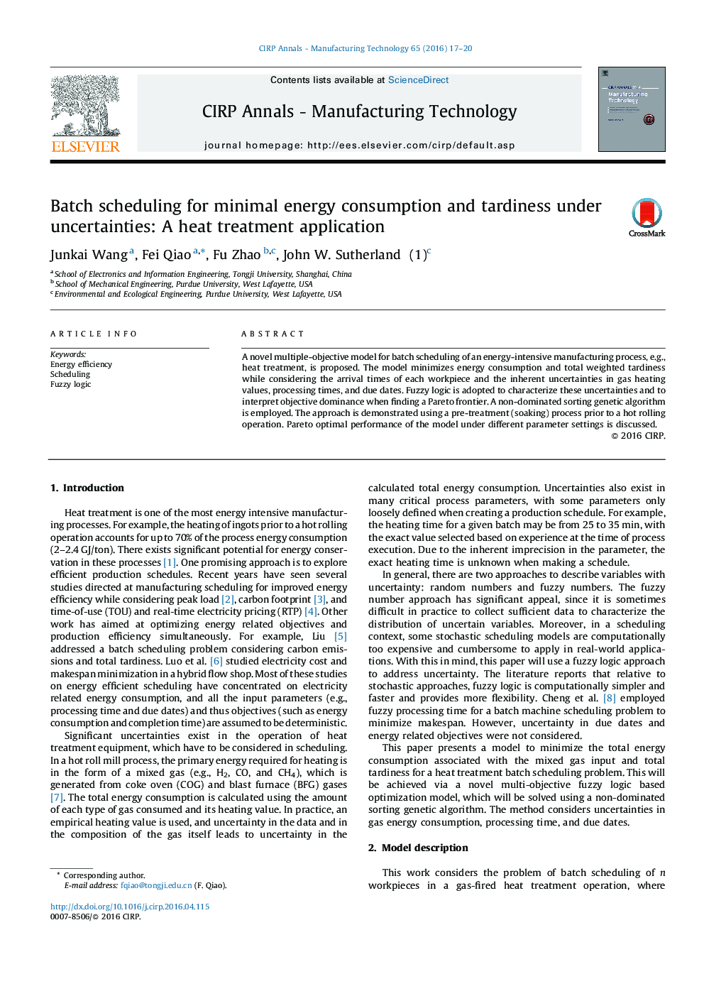 Batch scheduling for minimal energy consumption and tardiness under uncertainties: A heat treatment application