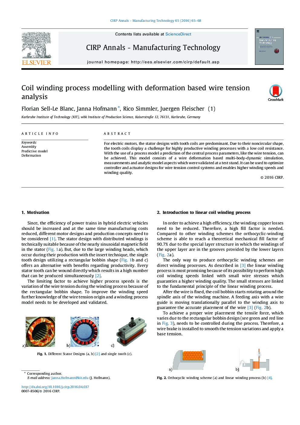 Coil winding process modelling with deformation based wire tension analysis