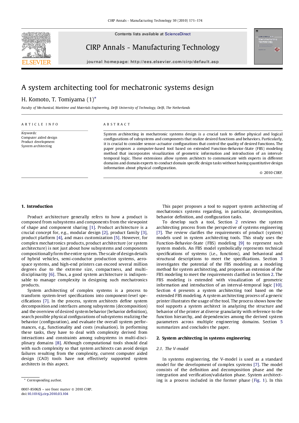 A system architecting tool for mechatronic systems design