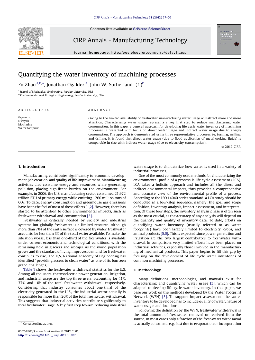 Quantifying the water inventory of machining processes