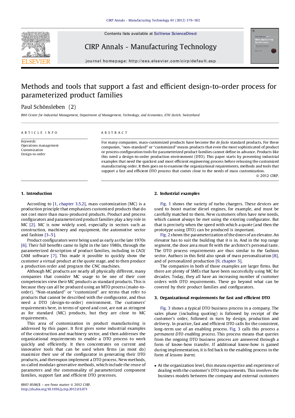 Methods and tools that support a fast and efficient design-to-order process for parameterized product families