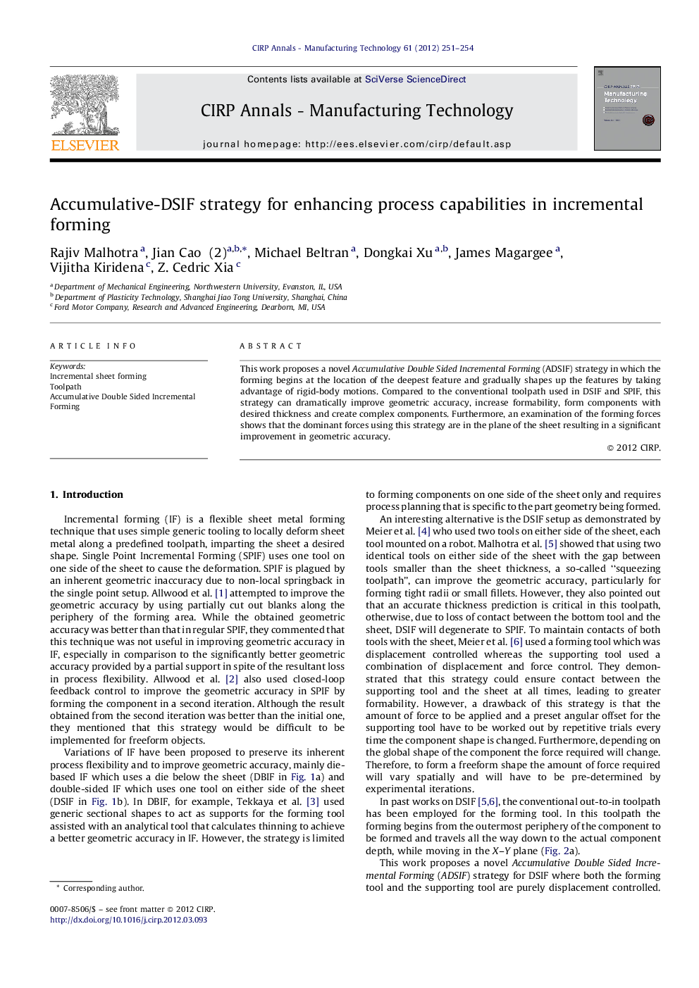 Accumulative-DSIF strategy for enhancing process capabilities in incremental forming