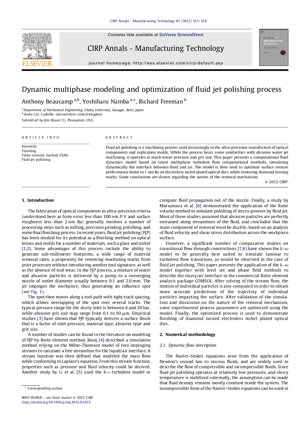 Dynamic multiphase modeling and optimization of fluid jet polishing process