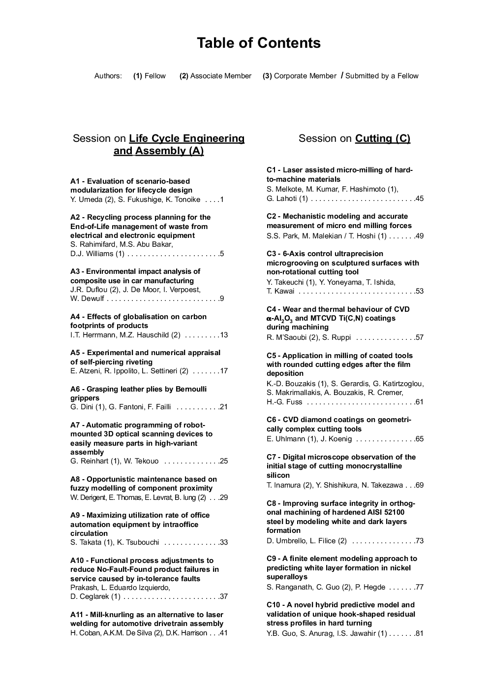 Table of Contents