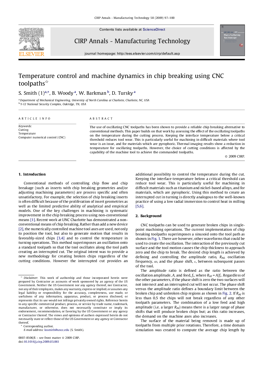 Temperature control and machine dynamics in chip breaking using CNC toolpaths