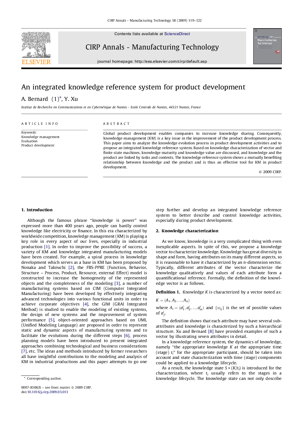 An integrated knowledge reference system for product development