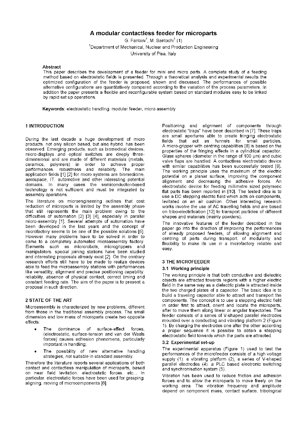 A modular contactless feeder for microparts