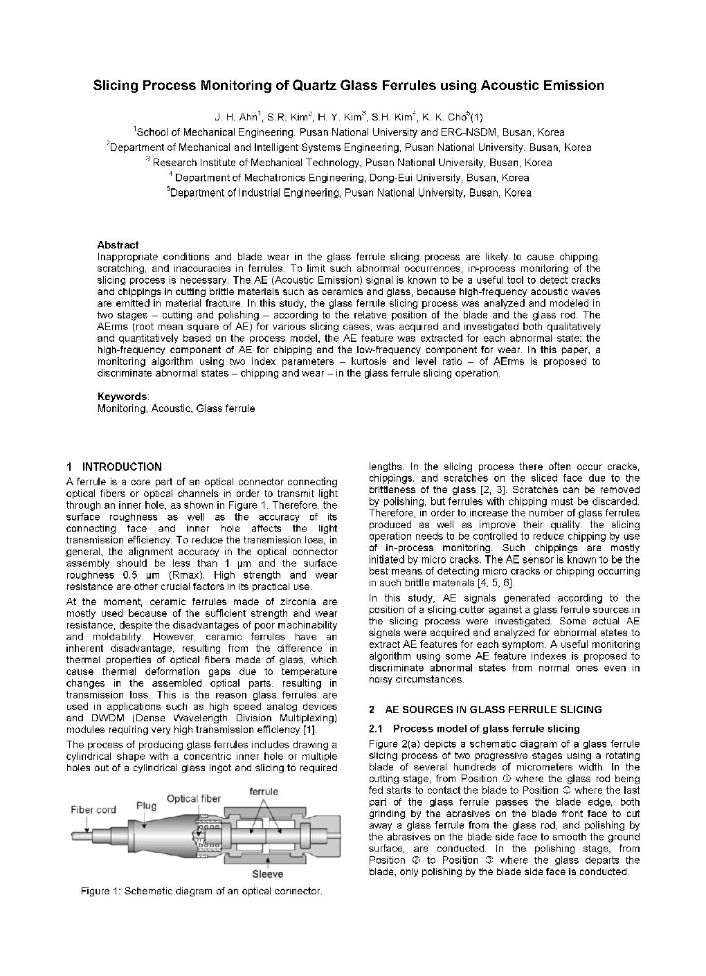 Slicing Process Monitoring of Quartz Glass Ferrules using Acoustic Emission