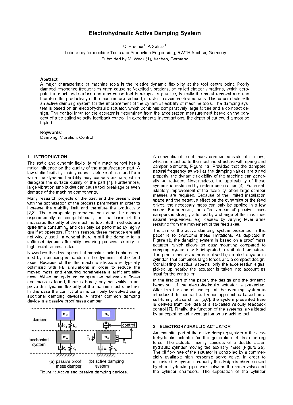 Electrohydraulic Active Damping System