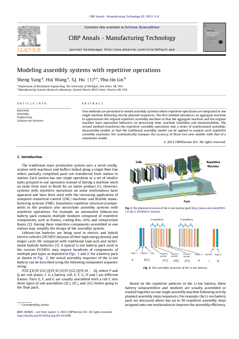 Modeling assembly systems with repetitive operations