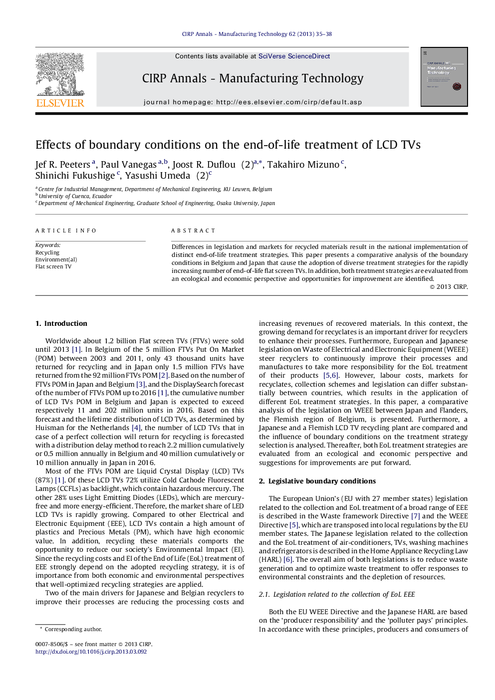 Effects of boundary conditions on the end-of-life treatment of LCD TVs