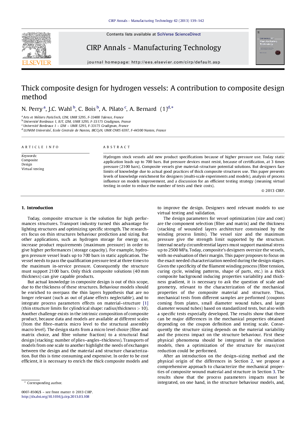 Thick composite design for hydrogen vessels: A contribution to composite design method