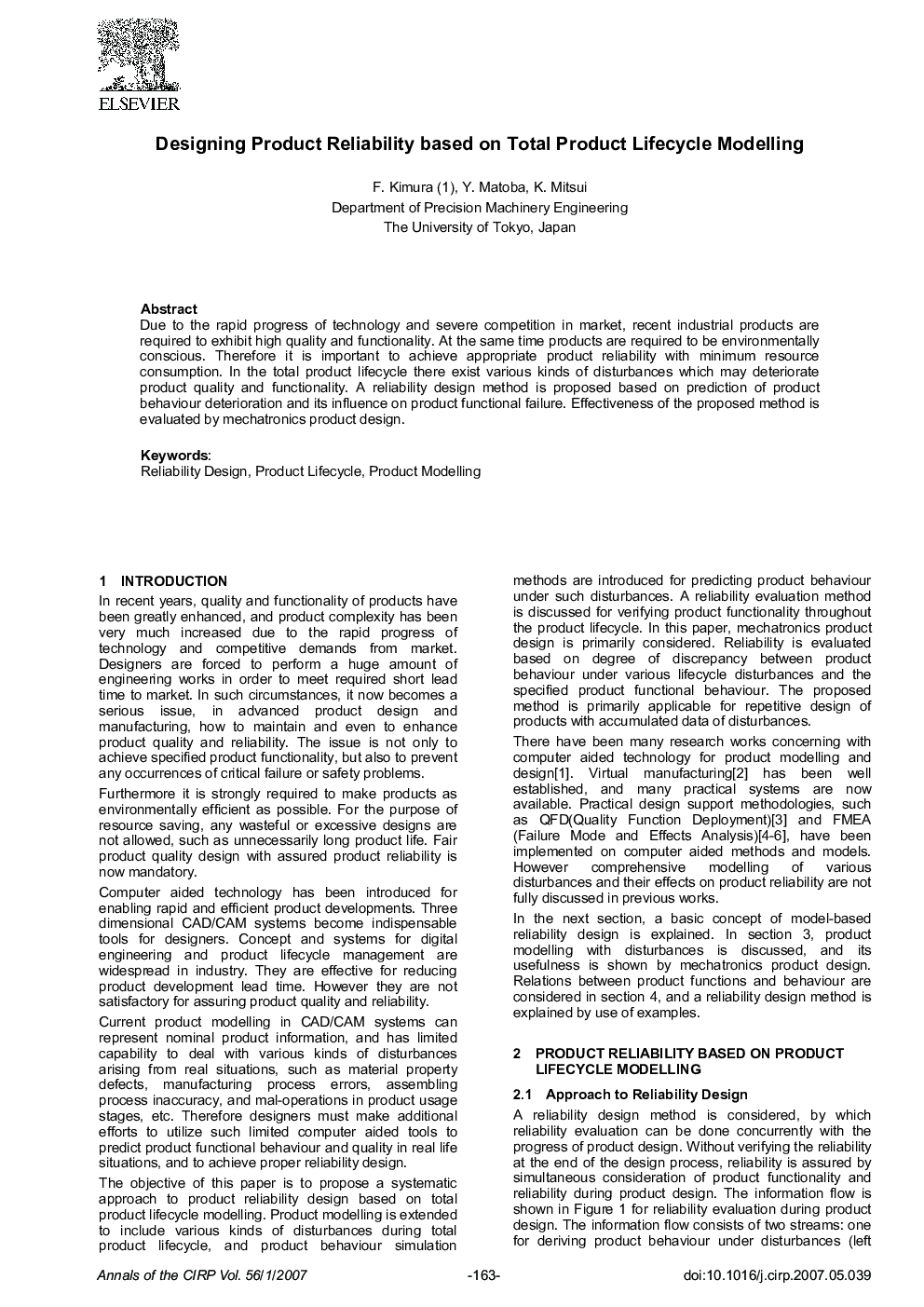 Designing Product Reliability based on Total Product Lifecycle Modelling